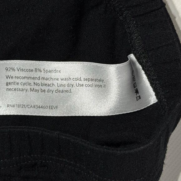 Eileen Fisher Black Viscose Spandex Elastic Waist Pants USA Made Women Sz M (B2) - Picture 6 of 9